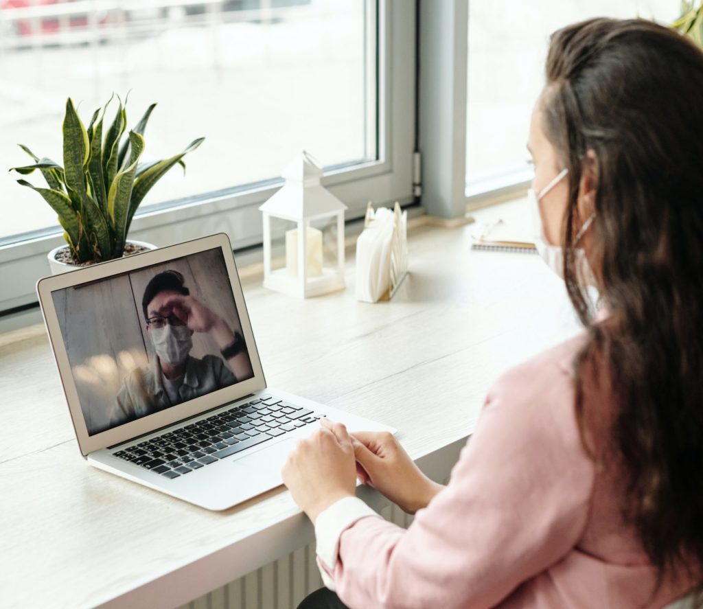 girl on a video call with a boy